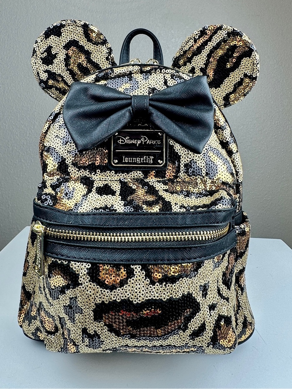 Loungefly Disney Parks Animal Kingdom Leopard Print Sequin Backpack NEW